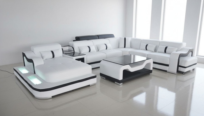 Design divano moderno Divano angolare imbottito Nuovo layout abitativo a forma di U