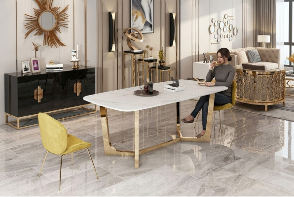 Mobili in stile italiano, tavolo da pranzo in legno, mobili per sala da pranzo 180x90cm, tavoli da pranzo.