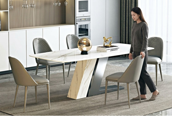 Tavolo in marmo per persone facoltose tavoli soggiorno Italia lusso designer acciaio inossidabile nuovo