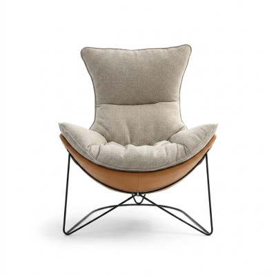 Divano imbottito in tessuto design, poltrona girevole moderna per relax.