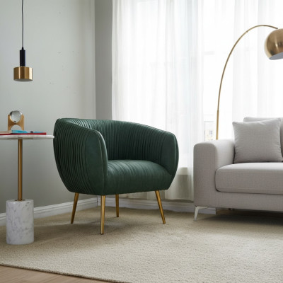 Soggiorno di lusso Nuova poltrona reclinabile in metallo Lounge Club con design imbottito.