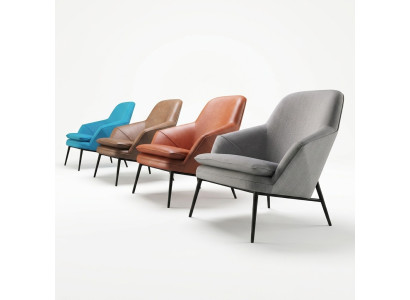 Poltrona Design Divano Sofa Relax Tessuto Lounge Lusso Pelle Club Imbottito