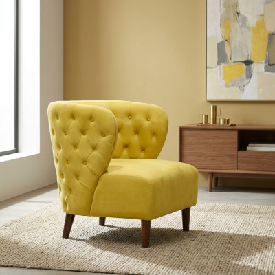 Gialla poltrona Chesterfield xl in tessuto per divani creativi di mobili Chesterfield in tessutomo.