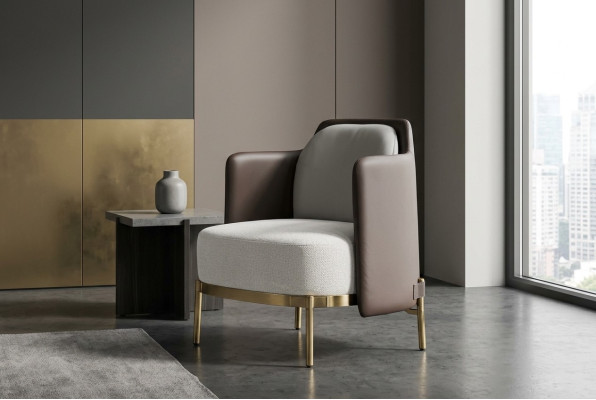 Divano Relax Lounge Club Poltrona Design in Pelle di Lusso TV