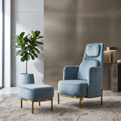 Poltrona Sedia Imbottitura TV Pelle Tessuto Grigio Design Lounge
