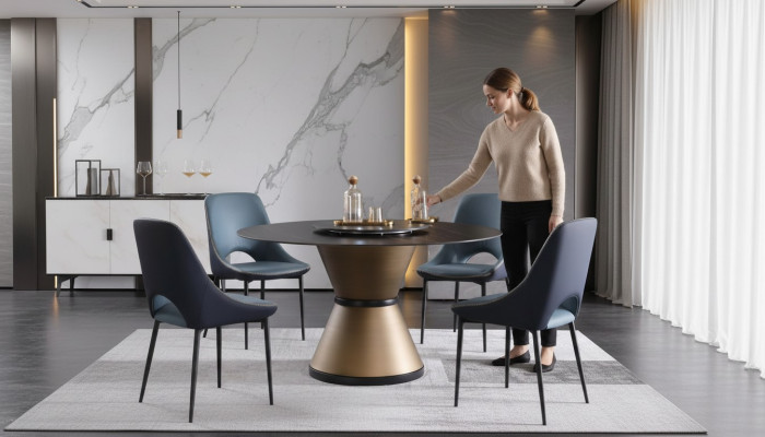 Moderna sala da pranzo soggiorno cucina Tavoli rotondi Tavolo da pranzo Tavolo di design Rotondo