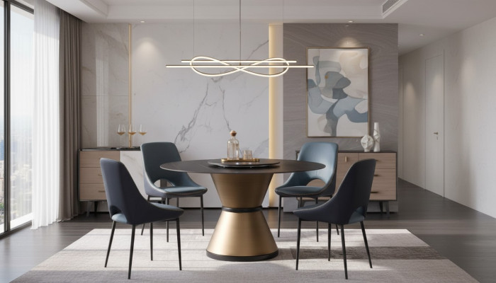 Moderna sala da pranzo soggiorno cucina Tavoli rotondi Tavolo da pranzo Tavolo di design Rotondo