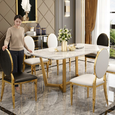 Tavolo da pranzo moderno in marmo per cucina soggiorno sala da pranzo.