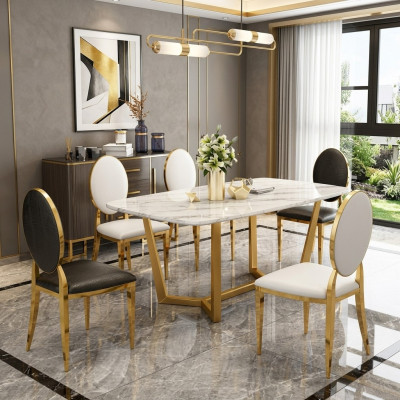 Tavolo da pranzo moderno in marmo per cucina soggiorno sala da pranzo.