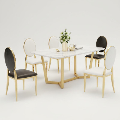 Tavolo da pranzo moderno in marmo per cucina soggiorno sala da pranzo.