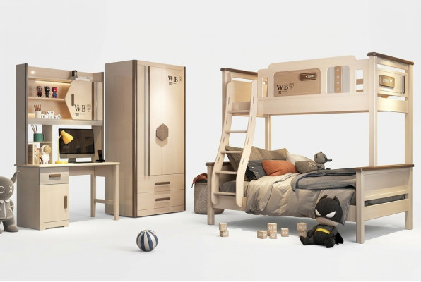 Camera da letto per ragazzi in stile moderno per bambini Set Armadio Comò Tavolo Nuovo 2 pezzi.