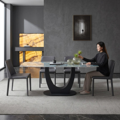 Sala da pranzo Tavolo da pranzo Moderno in acciaio inossidabile Soggiorno Cucina Tavoli Design Tavolo Metallo