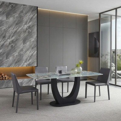 Sala da pranzo Tavolo da pranzo Moderno in acciaio inossidabile Soggiorno Cucina Tavoli Design Tavolo Metallo