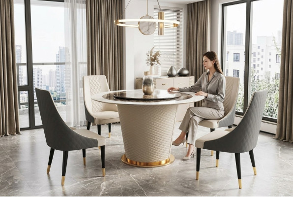 Tavolo da pranzo in marmo Moderno tavolo da pranzo Soggiorno Cucina Tavoli Design Tavolo Rotondo Nuovo