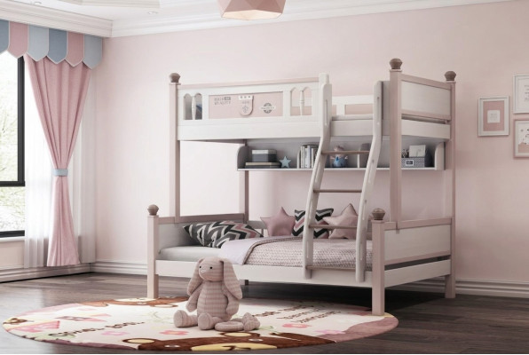 Letto a castello a due piani Lucido Naturale Letto a castello Letto a soppalco Letto per bambini Piano Letti Letto