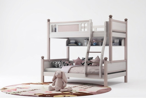 Letto a castello a due piani Lucido Naturale Letto a castello Letto a soppalco Letto per bambini Piano Letti Letto