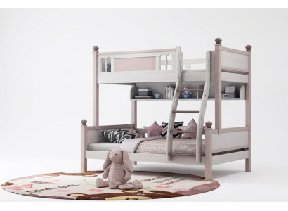 Letto a castello a due piani Lucido Naturale Letto a castello Letto a soppalco Letto per bambini Piano Letti Letto