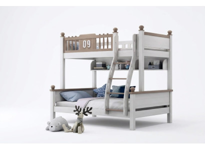 Letto a castello a due piani, letti a castello, letto superiore, legno massello, camera per bambini e ragazzi, nuovo.