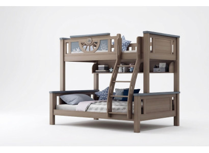 Letto a castello per bambini e ragazzi, mobili da camera in legno a due piani, letto a soppalco, letti doppi