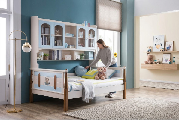 Lettino a castello a soppalco per bambini, letto a soppalco, letto gioco, camera per bambini, letto a castello a due piani