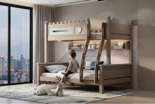 Letto a castello, letto a soppalco, letto per bambini, letti a castello in legno di pino, camera da letto per bambini nuova.