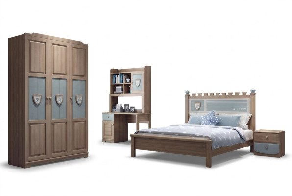 Camera per ragazzi con set per bambini Letto Comò Armadio 5 pezzi Camera da letto Nuovo