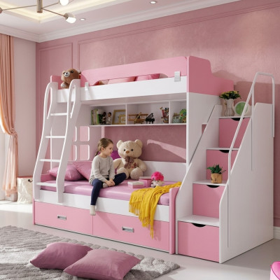 Letto per ragazzi Letti Rosa Letti a castello Letti a castello in legno Mobili in legno Nuovi