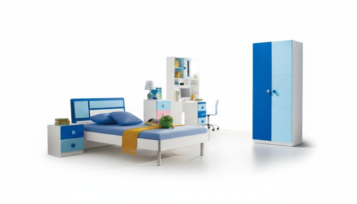 Set camera da letto per bambini Letto Armadio Moderna camera da letto per ragazzi Nuovo Set di 4 pezzi