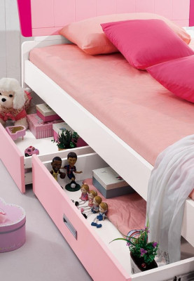 Set tavolo letto armadio cassettiera 4 pezzi completo camera da letto per ragazzi per bambini