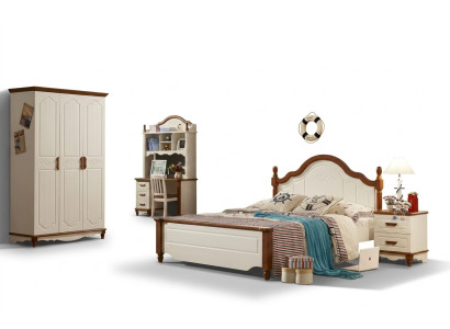 Set completo di letto comodino armadio abiti mobili da camera da letto design Nuovo 5 pezzi