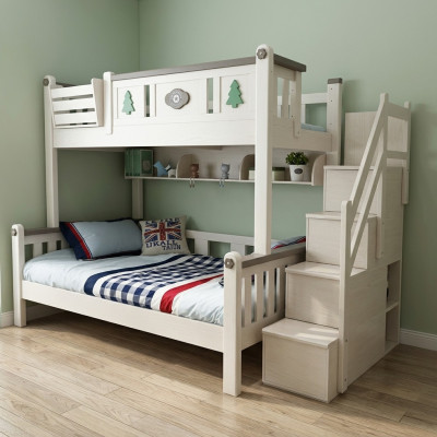 Moderno letto a castello per bambini ragazzo ragazza scala armadio alto letto in legno