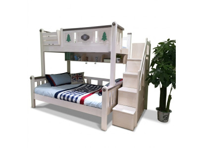 Moderno letto a castello per bambini ragazzo ragazza scala armadio alto letto in legno
