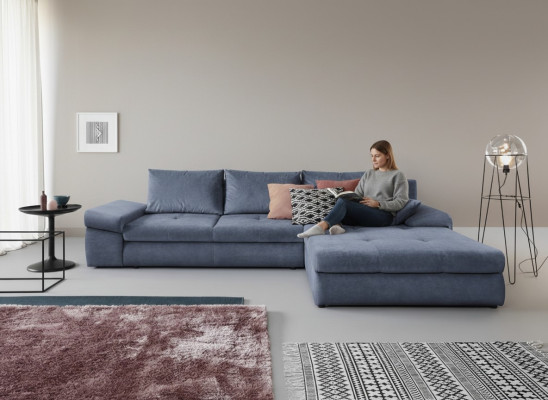 Forma a L Colore Divano Angolare Divano Mobili da salotto Tessuto Grigio