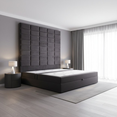 Letto matrimoniale imbottito marrone 180x200 Letti design di lusso Mobili Nuovo pannello per pareti