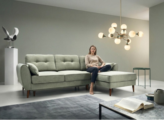 Sofà design divano a L a forma di mobili funzioni tessuto in pelle letto divano letto