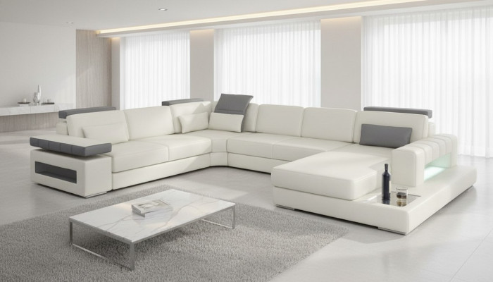 Divano ad angolo modulari di design U forma.