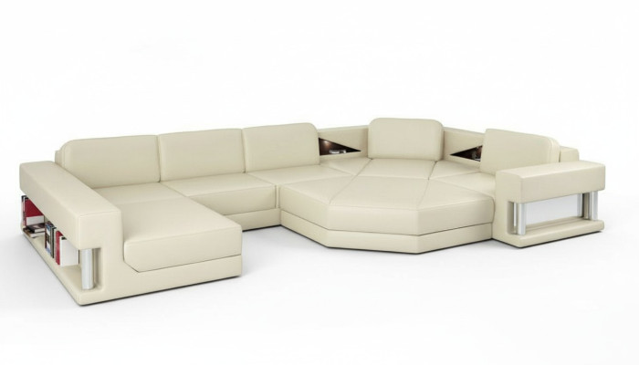Divano ad angolo a forma di U Divano Composizione per abitazione Divano Moderno Design Divano Tessuto Pelle
