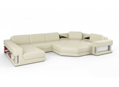 Divano ad angolo a forma di U Divano Composizione per abitazione Divano Moderno Design Divano Tessuto Pelle