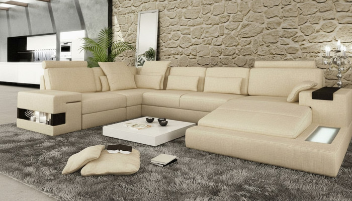 Divano ad angolo Couch imbottito Novità Divano a forma di U Salotto Divano Living Elementi d'arredo Nuovi