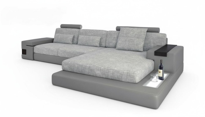 Divano angolare in pelle design a L Stile moderno Divano Mobili imbottiti Soggiorno Nuovo