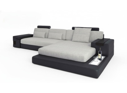 Tessuto divano a L per soggiorno, divano ad angolo design moderno in tessuto grande e moderno.