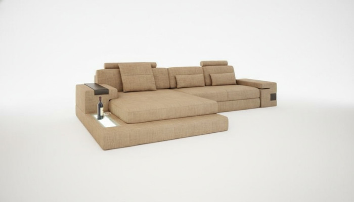 Design Moderno Divano Tessuto Marrone Divano ad Angolo a L Forma Divano Angolare Salotto Angolo Nuovo