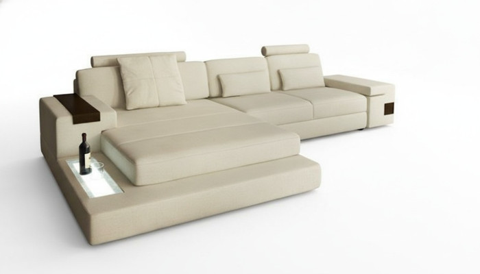 Divano design imbottito in tessuto pelle angolare divano angolare a L.