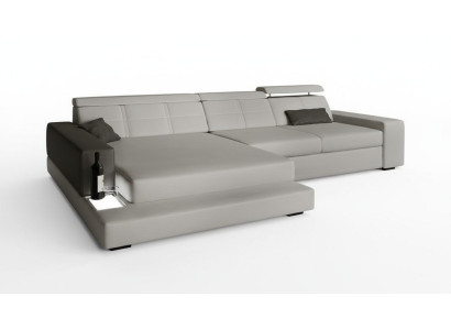 Divano ad angolo design a forma di L con rivestimento in tessuto, divano di lusso per soggiorno con posti a sedere.