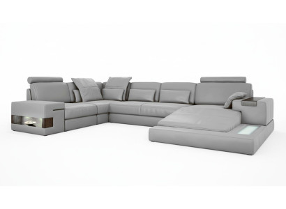 Divano letto Design in tessuto imbottito angolare angolare a forma di U.