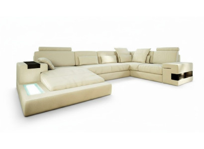Divano a forma di U Design Divano Moderno Imbottito in Tessuto Nuova composizione in pelle Salotto