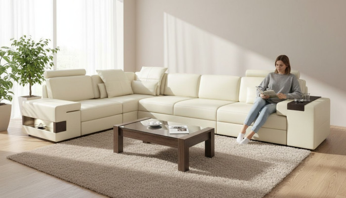 Mobili imbottiti Divano Divano grande Divano Tessile Mobili Divano letto Soggiorno Divano a L-Forma