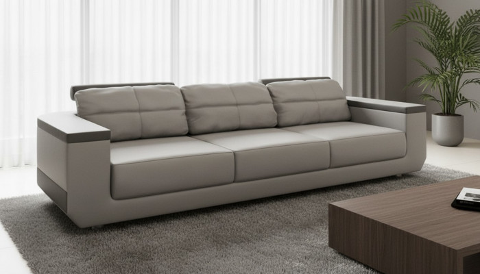 Divano moderno a 3 posti XXL, design in tessuto da designer di mobili di lusso, divani di design a 3 posti.