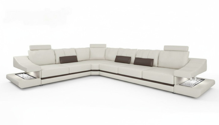 Divani Design Divano ad angolo Forma a L Mobili Letto Funzioni Tessuto Pelle Divano letto Divani
