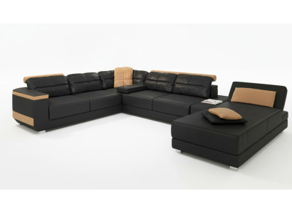 Divani moderni Angolo divano in tessuto a forma di U Salotto Design Imbottita Tessuto Angolo